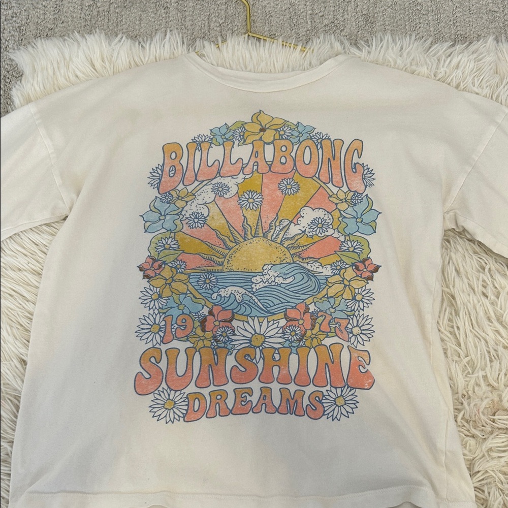 Billabong Cream Graphic Sweatshirt with Sunshine Dream Print